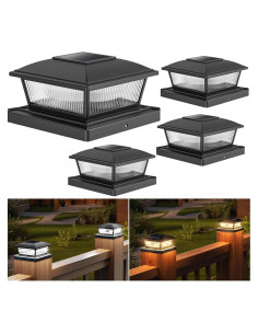 Luces Solares para Postes APONUO 4 Paquetes 16 LEDs IP44