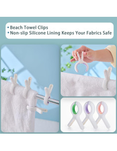 Pinzas para Toallas de Playa MKJFRME - Paquete de 12 Multicolor 2