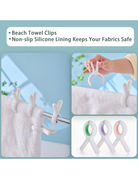 Pinzas para Toallas de Playa MKJFRME - Paquete de 12 Multicolor