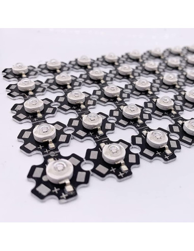 10 Lámparas LED Ultravioleta 3W TOPXCDZ 365nm 20mm PCB