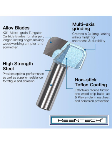 Broca de Router KEENTECH 1/2" Mango x 32mm Diámetro