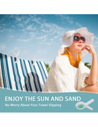 Pinzas para Toallas de Playa MKJFRME - Paquete de 12 Multicolor