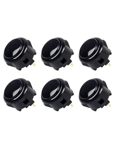 Botón de Presión Sanwa OBSF-30 30mm Negro para Joystick