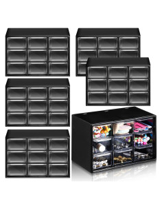 Organizador de Cajones Mini Amyhill 6 Pcs 9 Cajones Negro
