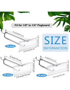 Ganchos de Metal Thyle para Tablero de Clavos 30 Pcs 10-20 cm 2