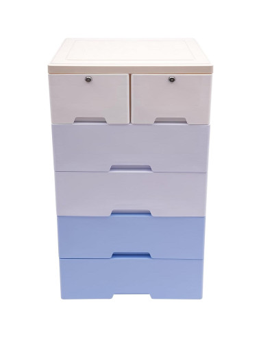 Cómoda de 6 Cajones BRICZUNA Azul Moderna de PP