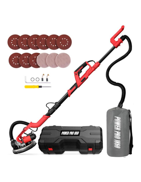 Lijadora de Paneles de Yeso Eléctrica Power Pro 1850 - 750W, 1000-1850rpm, Luz LED