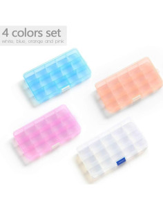 Caja Organizadora Opret 4 Pcs con 15 Rejillas Ajustables 17.5x10cm 2