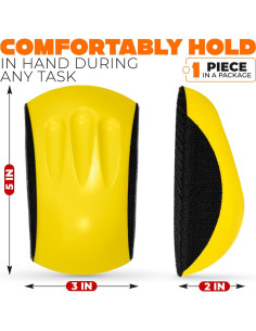 Bloque de Lijado de Mano LEGLO 12.7x7.6x5.1 cm Amarillo 2