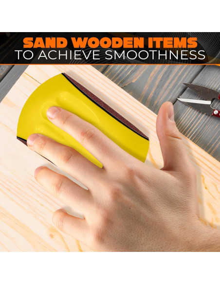 Bloque de Lijado de Mano LEGLO 12.7x7.6x5.1 cm Amarillo