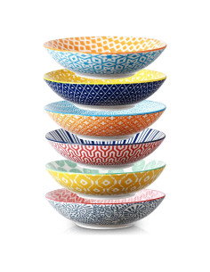 Set de 6 Cuencos de Porcelana Selamica 20 cm A Prueba de Microondas