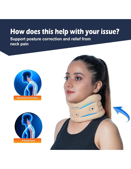 Collar Cervical Ajustable Wonder Care Beige Pequeño 8.9 cm