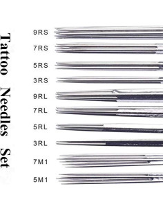 Juego de Agujas de Tatuaje Autdor 50PCS Estériles 1RL 2