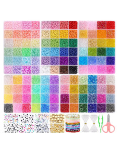Kit de Joyería Funtopia 13000 Piezas 4mm Perlas de Vidrio