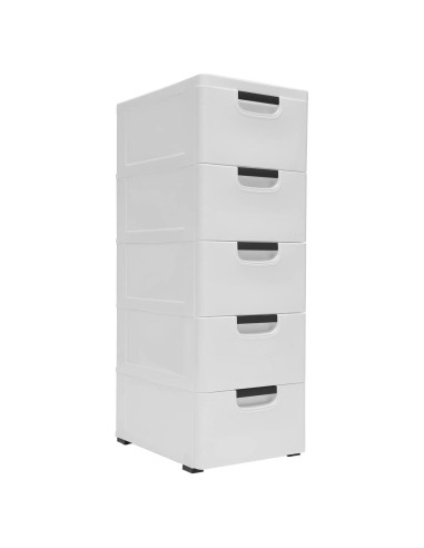 Cajonera de Plástico LOYALHEARTDY 5 Cajones Blanca con Ruedas