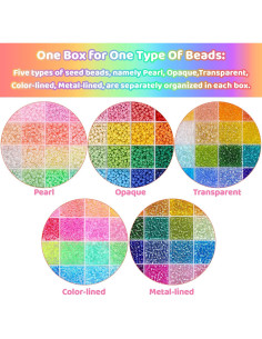 Kit de Joyería Funtopia 13000 Piezas 4mm Perlas de Vidrio 2