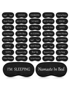 40 Máscaras de Ojos de Seda Eurzom para Dormir - Negros