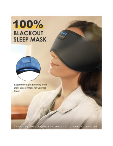 Auriculares para dormir Bluetooth ZHENYEMEI con máscara de ojos