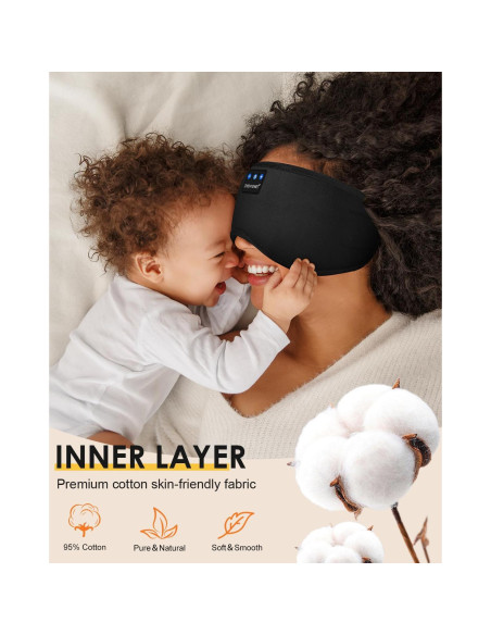 Auriculares para dormir Bluetooth ZHENYEMEI con máscara de ojos