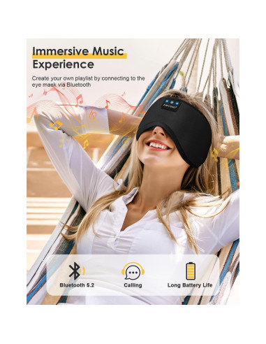 Auriculares para dormir Bluetooth ZHENYEMEI con máscara de ojos