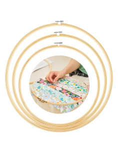 Set de Aros de Bordado de Madera CroBlissful 3 Pcs 30.5/35.6/40.6 cm