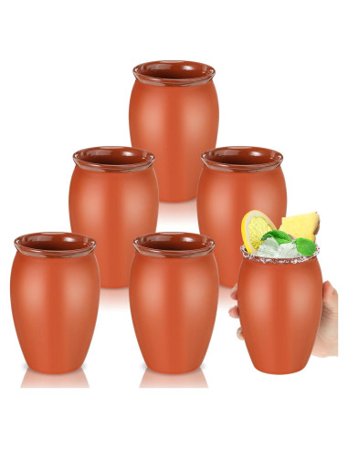 Cantaritos de Barro Gejoy 6 Piezas 454 ml para Cócteles