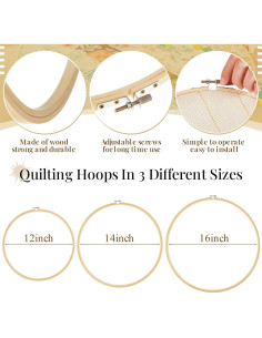 Set de Aros de Bordado de Madera CroBlissful 3 Pcs 30.5/35.6/40.6 cm 2