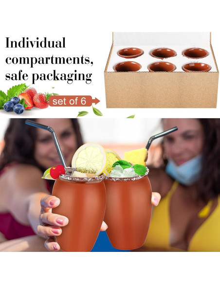 Cantaritos de Barro Gejoy 6 Piezas 454 ml para Cócteles