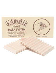 Filtros de Balsa Savinelli 6mm para Pipas de Tabaco - Paquete de 20