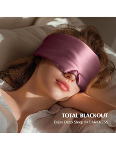 YFONG Máscara de Seda para Dormir 100% Morera Rosa Ajustable 2