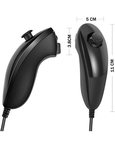Controlador Nunchuck NC para Nintendo Wii y Wii U - Negro 2PCS