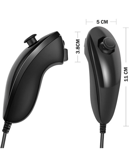 Controlador Nunchuck NC para Nintendo Wii y Wii U - Negro 2PCS