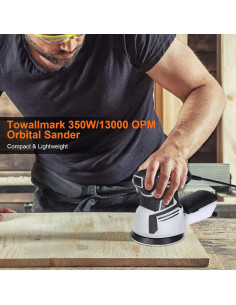 Lijadora Orbital Aleatoria Towallmark 350W 13000RPM 12 Lijas 2
