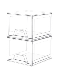 Cajones Organizadores Apilables Damomo 2 Piezas Acrílico Claro