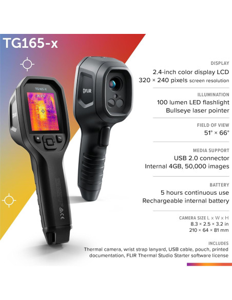 Cámara Térmica FLIR TG165-X Infrarroja 4800 píxeles -25C a 300C