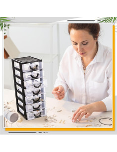 Organizador de Cajones Thyle 2 Pcs Plástico Apilable 7 Cajones 2