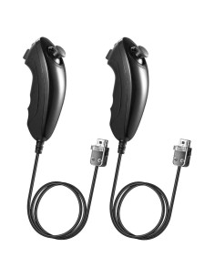 Controladores Nunchuk KIWITATA para Wii y Wii U - 2 Pack Negro