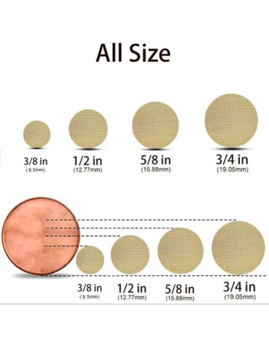 200 Pantallas de Latón 0.375" IKKKC con Caja de Almacenamiento