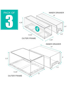 Cajones de Almacenamiento Apilables Sorbus - 3 Paquete 2