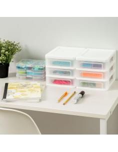 Organizador de Escritorio IRIS USA 3 Cajones Pequeño Blanco 2