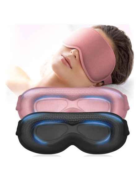 Máscara de Ojos con Peso Facemoon 3D - 2 Paquete Rosa Negro