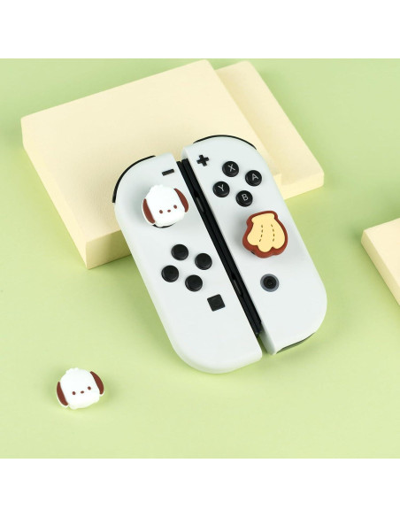 Tapones de Pulgar WISHAVEN para Nintendo Switch - Banana y Perro Pacha