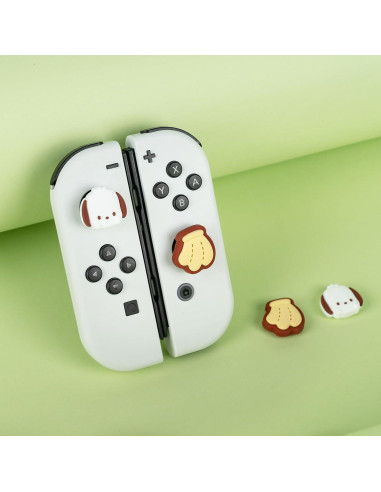 Tapones de Pulgar WISHAVEN para Nintendo Switch - Banana y Perro Pacha