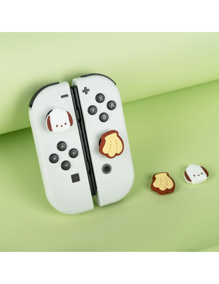 Tapones de Pulgar WISHAVEN para Nintendo Switch - Banana y Perro Pacha