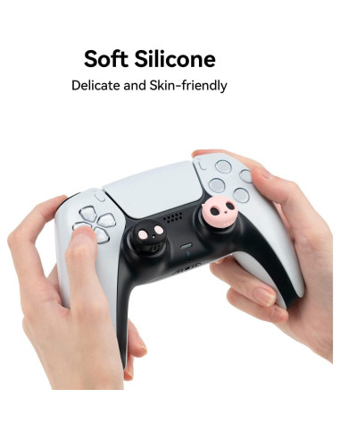 GeekShare Cubiertas Antideslizantes para Joysticks PS4 PS5 - Calavera Rosa