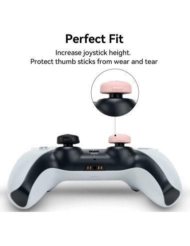 GeekShare Cubiertas Antideslizantes para Joysticks PS4 PS5 - Calavera Rosa