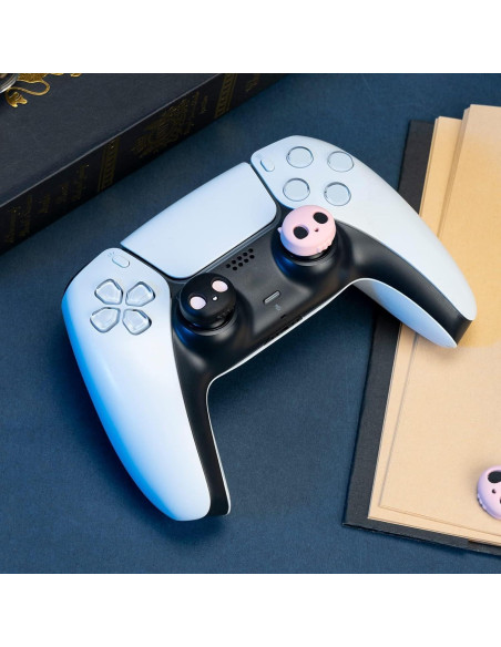 GeekShare Cubiertas Antideslizantes para Joysticks PS4 PS5 - Calavera Rosa