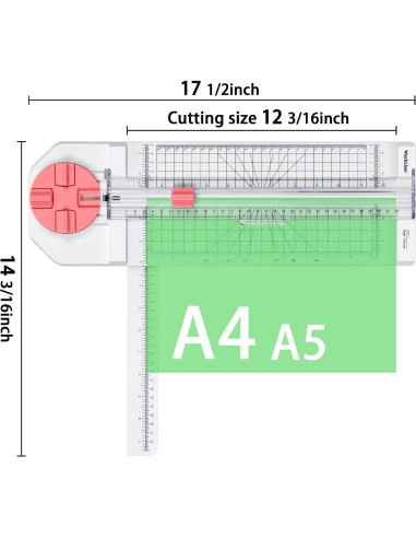 Cortadora de Papel Worklion 30.48 cm Rosa - 4 Cuchillas Intercambiables