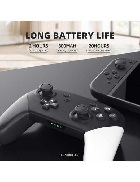 Controlador Pro Inalámbrico YKASEK para Switch - Negro/Blanco