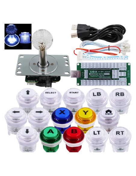Controlador Arcade USB SJ@JX con Joystick LED y Botones Cherry MX